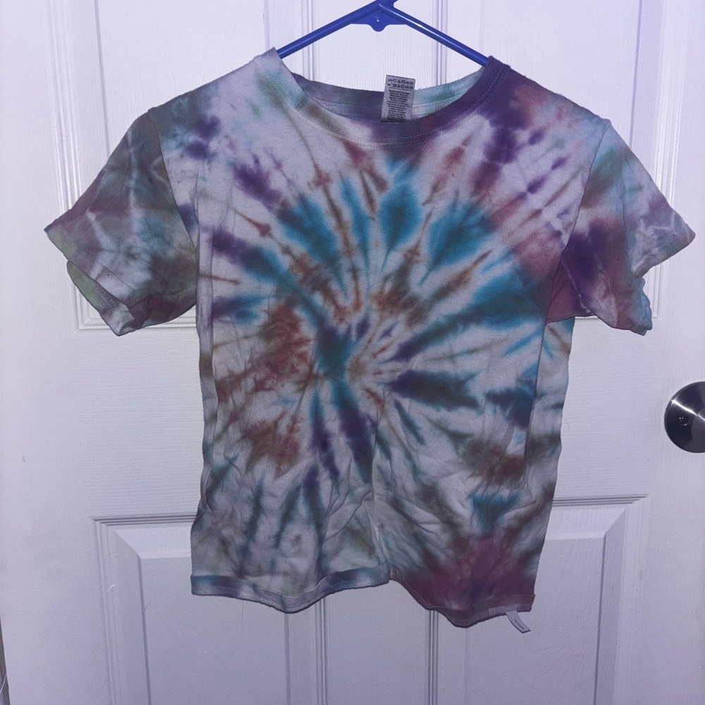 Blue and Purple Tie-Dye Short Sleeve Tee